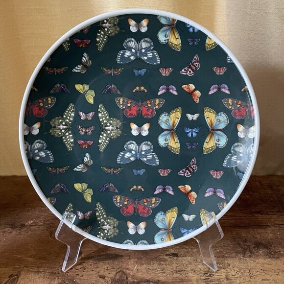 Portmeirion Botanic Garden Harmony Charger Plate 12" Green Butterflies Porcelain - Picture 1 of 10
